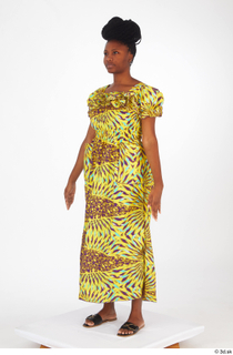 Dina Moses dressed standing whole body yellow long decora apparel…